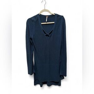 Free People Comfy Boho Chic Preppy Academia Sweater Tunic Strappy Dress Medium